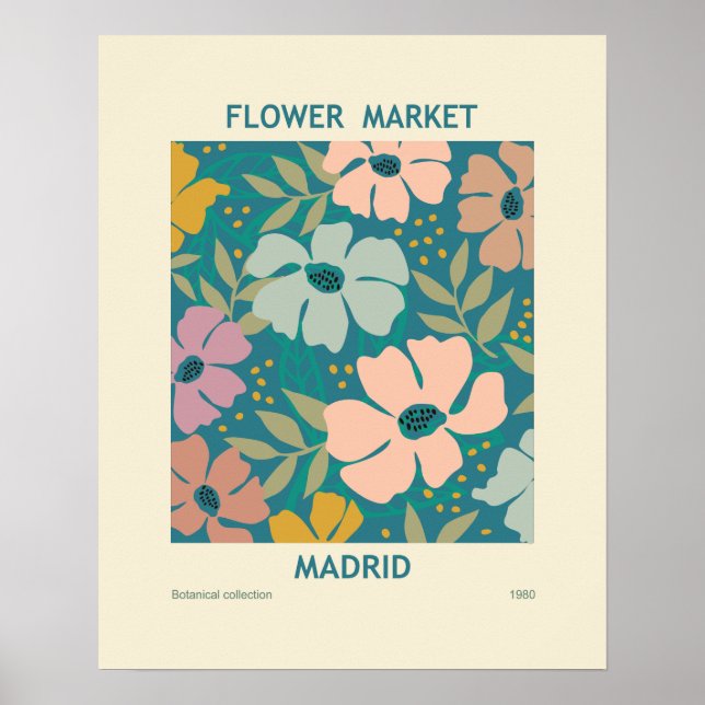 Poster Flower Market Madrid Print (Frente)