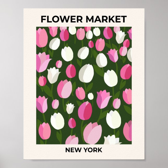 Poster Flower Market New York Tulips Night (Frente)