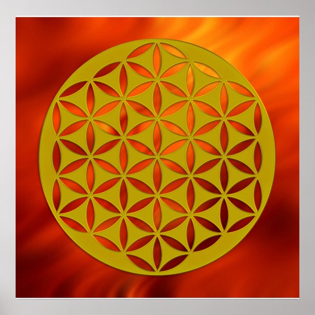 Poster Flower OF Life 2 - gold punched (Frente)