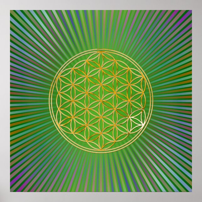 Poster Flower of Life / Blume des Lebens - gold (Frente)