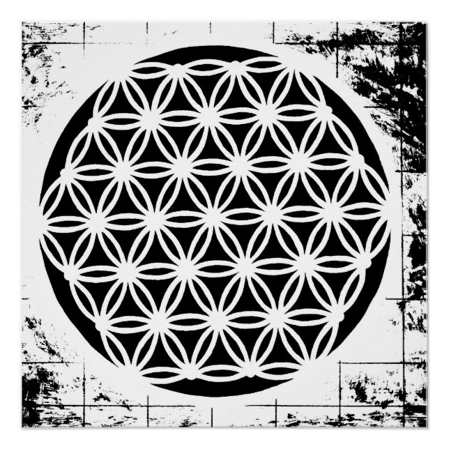 Pôster Flower of Life Grunge (Frente)