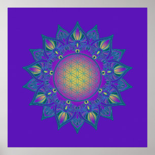Poster Flower Of Life - Indian Mandala 3