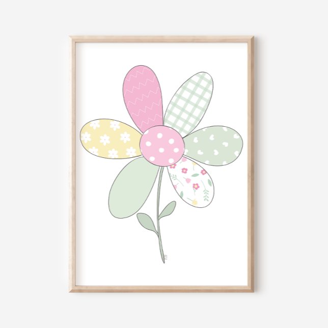 Poster  Flower on White Background Quilt Art Print Set (Criador carregado)