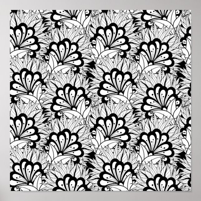 Pôster Flower Pattern Doodle 2 (Frente)