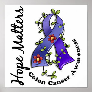 Pôster Flower Ribbon 4 Hope Importa Cancer Colon