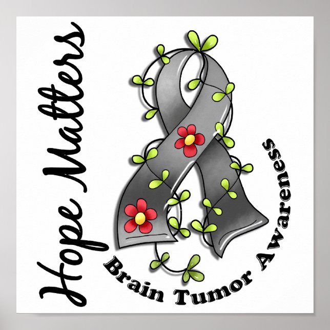 Poster Flower Ribbon 4 Hope Importa Tumor Cerebral (Frente)
