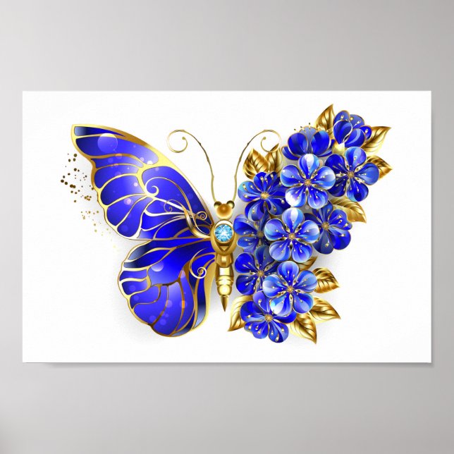 Poster Flower Sapphire Butterfly (Frente)