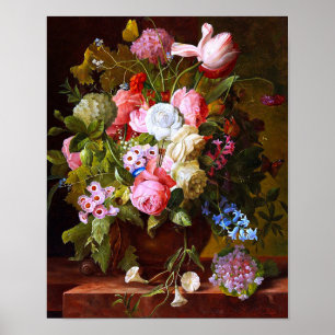 Poster Flower Still Life Of Roses Tulips And Hyacinths