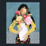 Poster Flower Vase Girl<br><div class="desc">Flower Vase Girl II by Grace Popp. | 141028GG</div>