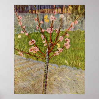 Pôster Flowering Peach Tree by Vincent Willem van Gogh