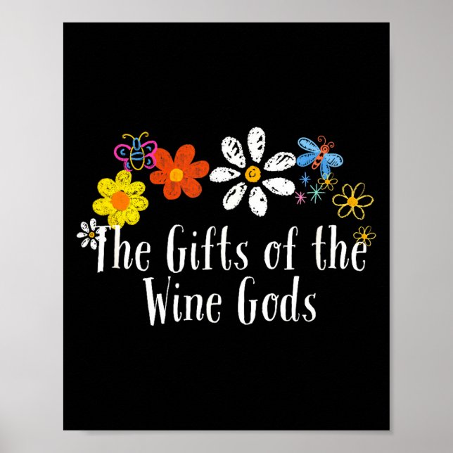 Poster Flowers Drawing The Of The Wine Gods Funny 2025 Sa (Frente)