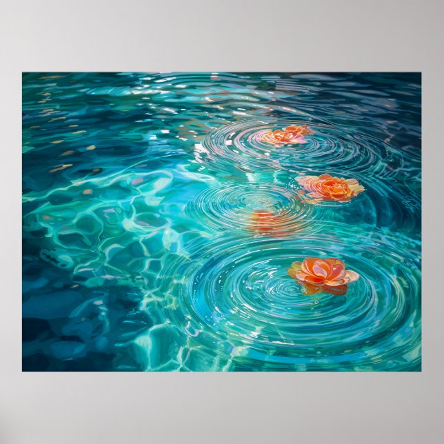 Poster Flowers Floating on Water  (Frente)