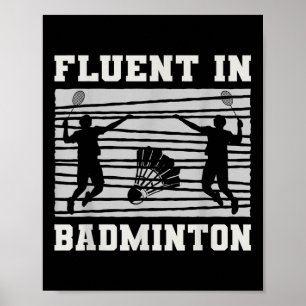 Poster Fluente Em Badminton Shuttle Rackers Divertido