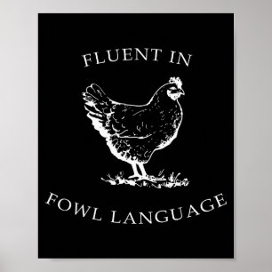 Poster Fluente Em Linguagem Fowl Engraçado Amantes De Fra