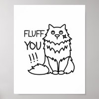 Fluff você - Mínimo Engraçado Gato Preto e Branco