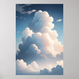 Poster Fluffy Cloudscape linda