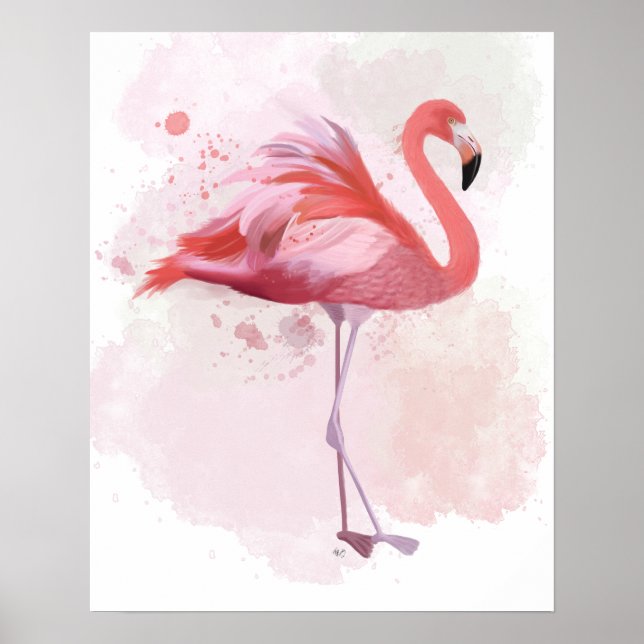 Poster Fluffy Flamingo (Frente)