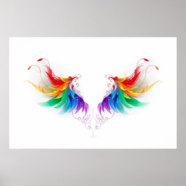 Poster Fluffy Rainbow Wings (Frente)