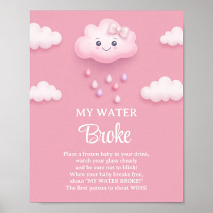 Poster Fluffy White Cloud nove rosa Meu Jogo Quebrado de
