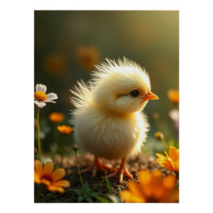 Pôster Fluffy Yellow Pintinho Art