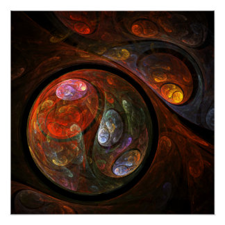 Pôster Fluid Connection Abstrato Art