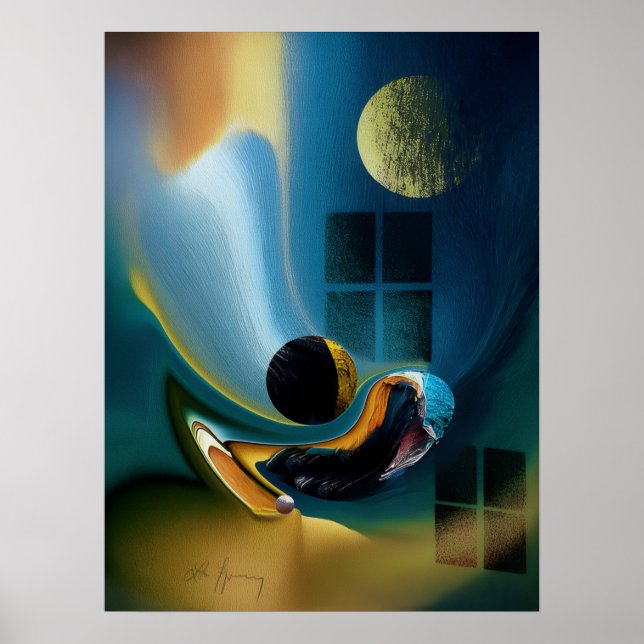 Poster Fluidos Celestiais Sonhos - Surreal Azul Do (Frente)