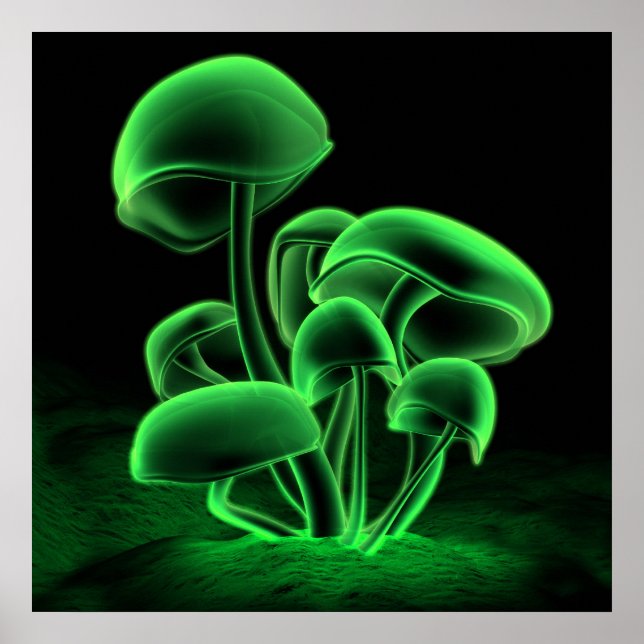 Poster Fluorescência Verde (Quadrado) (Frente)