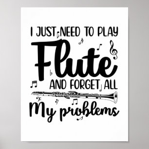 Poster Flute Sayings Presente de Hobby por Instrumentos