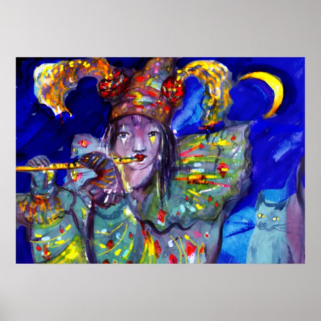 Pôster FLUTIS EM AZUL/Noite de Carnaval de Veneza (Frente)