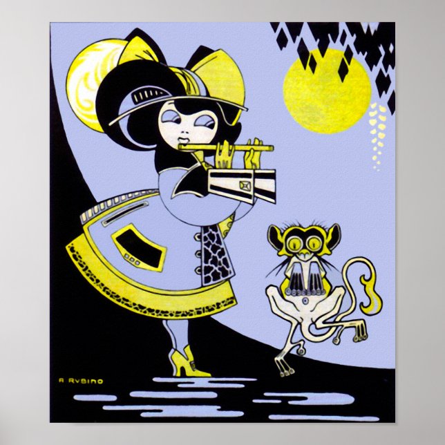 Pôster Flutista e macaco (Frente)