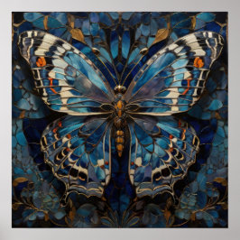 Poster Flutter Mosaico - Borboleta 3D Arte Moderna