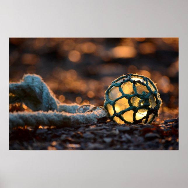 Poster Flutuação De Pesca À Luz Do Ouro (Frente)