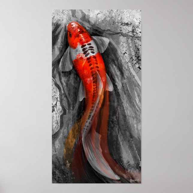 Pôster Flutuando Koi (Frente)