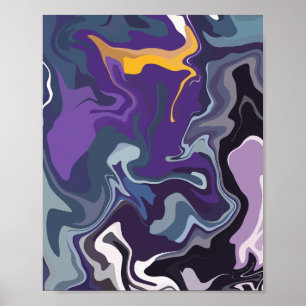 Poster Fluxo abstrato de espiral de cores