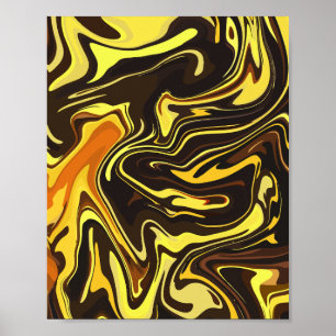 Poster Fluxo Abstrato de Tons Quentes