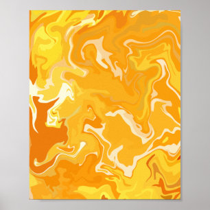 Poster Fluxo Abstrato Laranja Vibrante