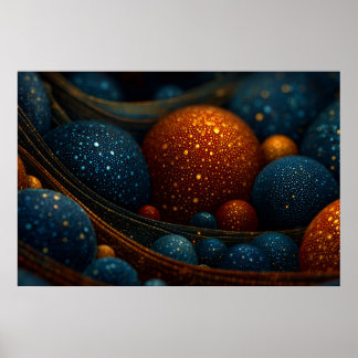 Poster Fluxo Celestial: Esferas de Abstrato em movimento