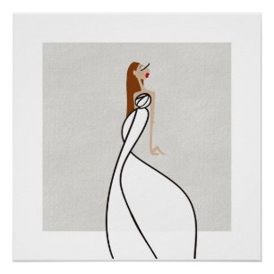 Pôster Fluxo da Musa Graciosa 1 Arte da Moda Glamurosa