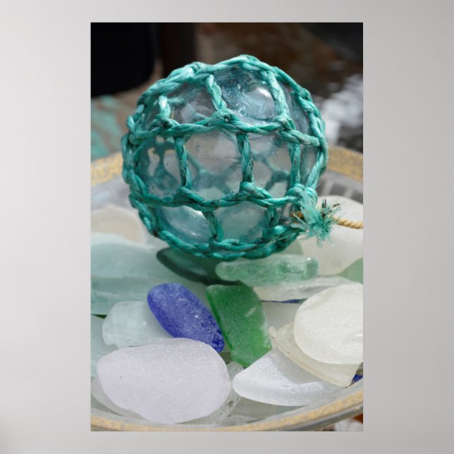 Poster Fluxo de pesca em vidro, Alasca (Frente)