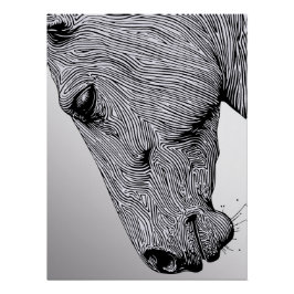 Pôster Fluxo do Cavalo de Arte Minimalista Selvagem