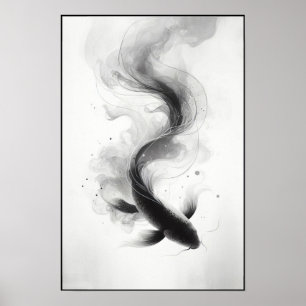 Poster Fluxo etético de um Abstrato Koi Graceful