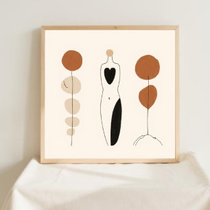 Poster Fluxo Harmônico – Arte Botânica Abstrata na Parede