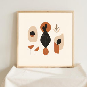 Poster Fluxo Harmônico – Arte Botânica Abstrata para Pare