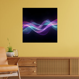 Poster Fluxo neon - Arte de onda Abstrato futurista