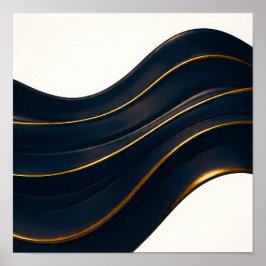 Poster Fluxo Opulento Seamless Padrão Ônix e Dourado
