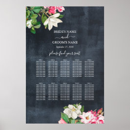 Poster Fluxos De Casamento De Aquarela Magnolia Flores