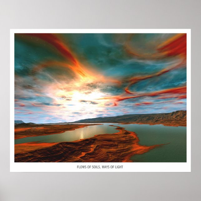 Pôster Fluxos de solo, formas de luz (Frente)