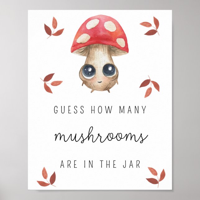 Poster Fly agaric - Quantos cogumelos jogo de baby shower (Frente)