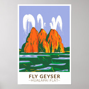 Poster Fly Geyser Hualapai Flat Nevada Vintage