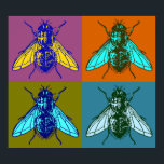 Poster Fly Pop Art<br><div class="desc">Imagens de vintage,  arte e efemera se mantiveram em roupa único,  arte e acessórios. Todos os tipos de designs,  incluindo etiquetas,  publicidade,  trabalho de arte e peças de madeira transformadas em camisas,  joias,  posters e muito mais.</div>